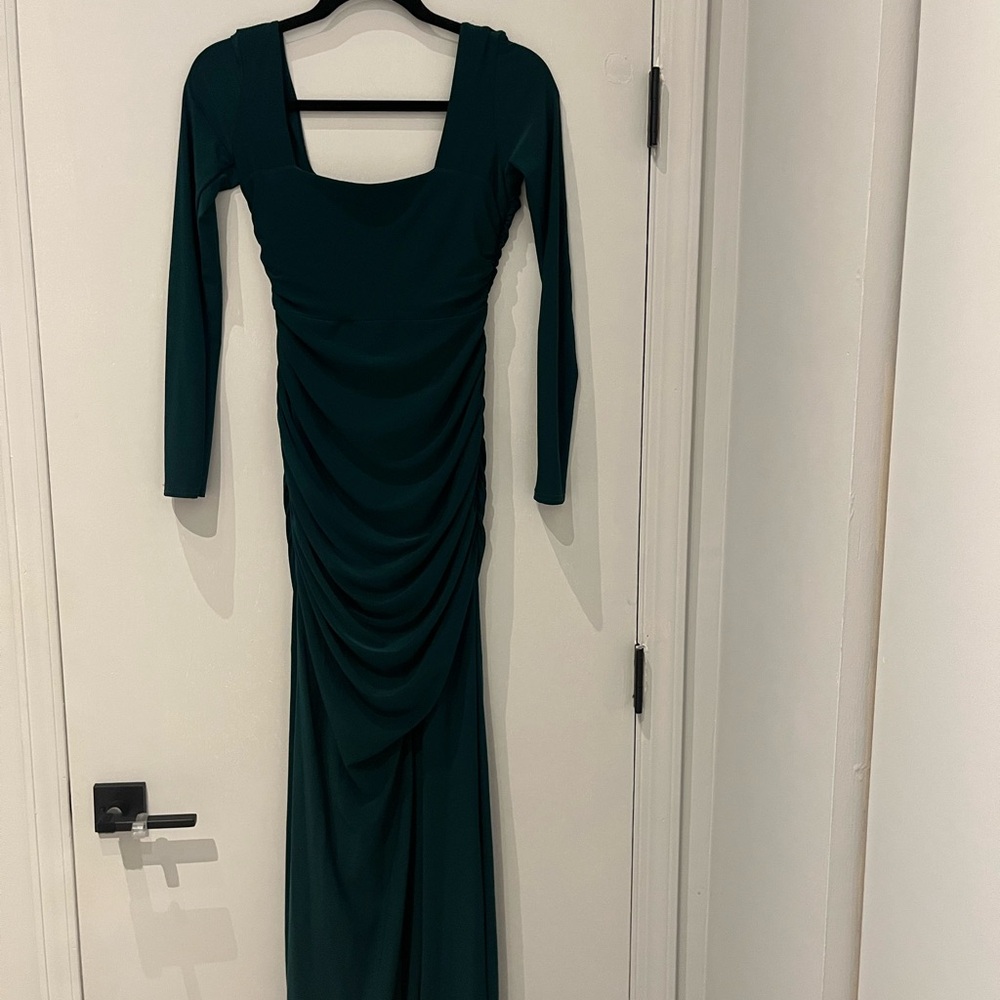 Club L London Teal Long Sleeve Maternity Dress